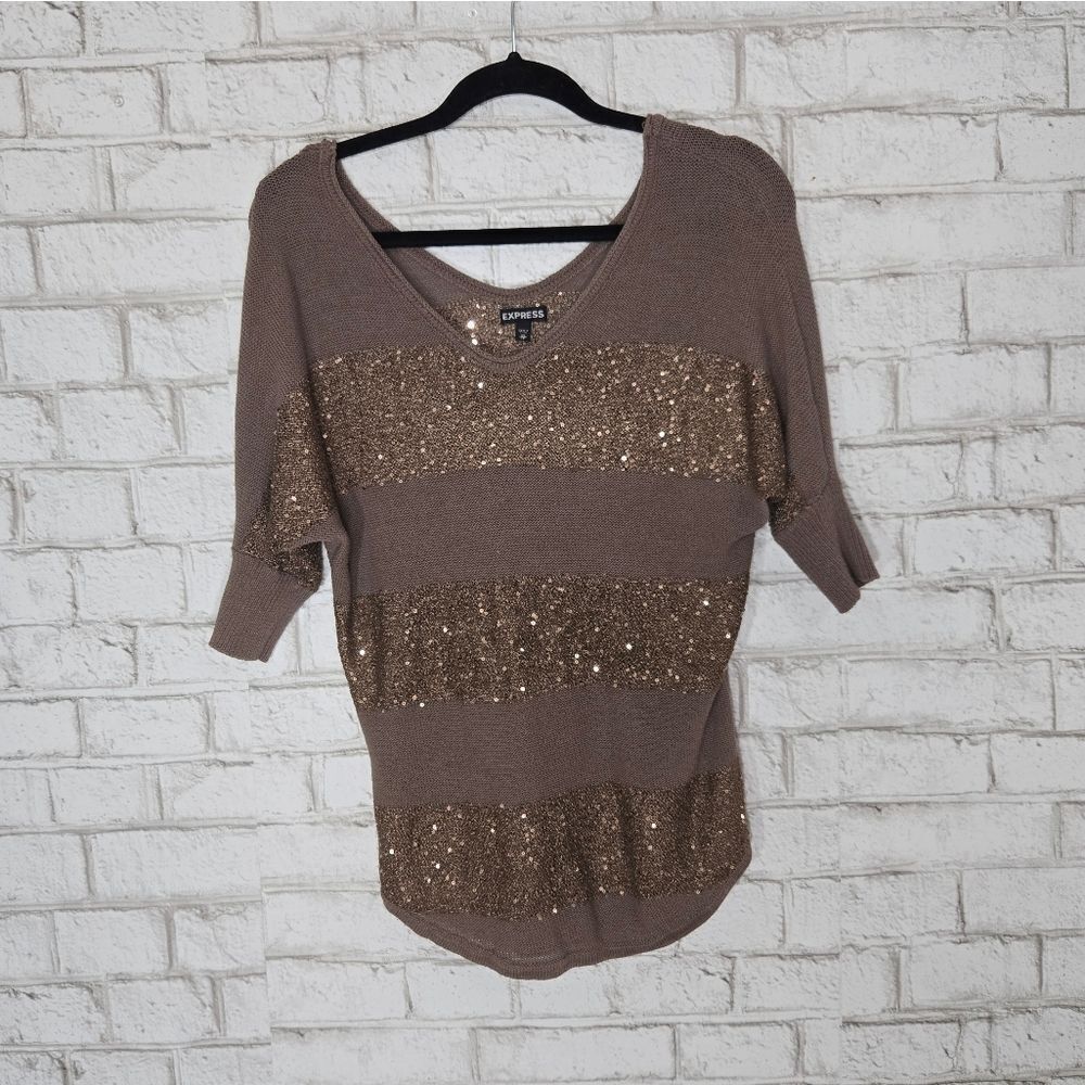 Express‎ gold sequin sweater